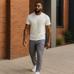 Nike Dri Fit Pants Men Sz S Gray Jogger Sweatpant Cropped Athleisure Streetwear